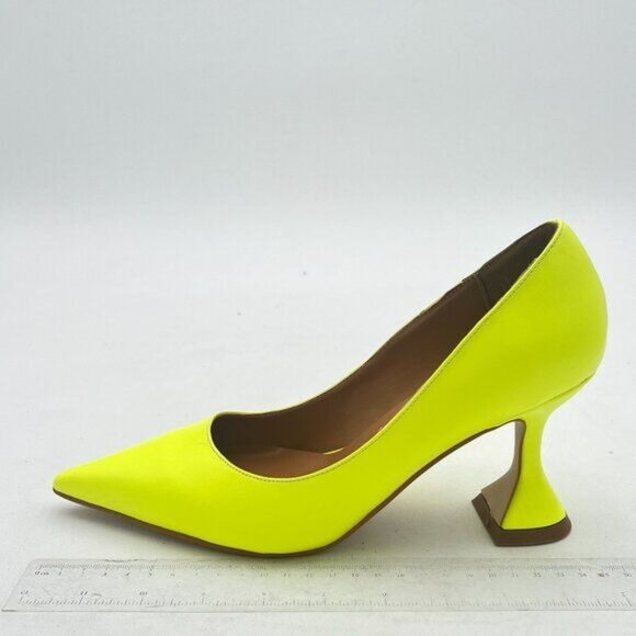 YDN Yellow Pointed Toe Slip on Pumps Special High Heel Shoe for Party Prom Dress - Picture 1 of 7